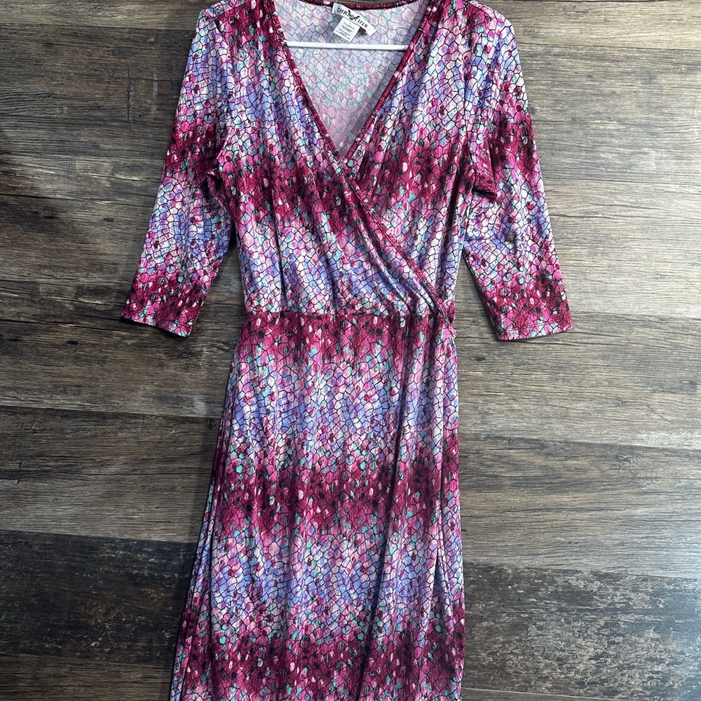 Elegant Christine Multicolor Long Sleeve Wrap Mermaid Dress